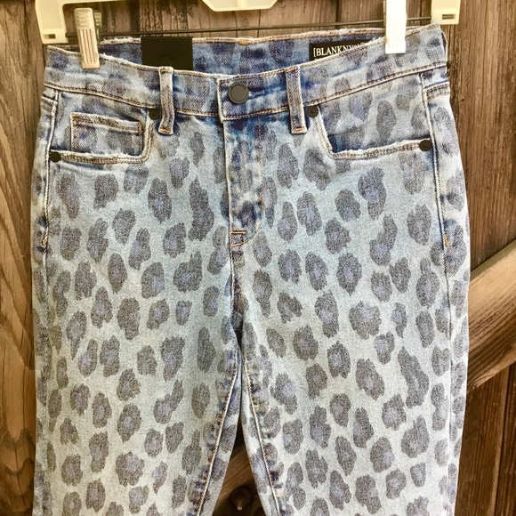 New BLANCNYC blue leopard skinny ankle jean 26 4 S - Picture 4 of 12
